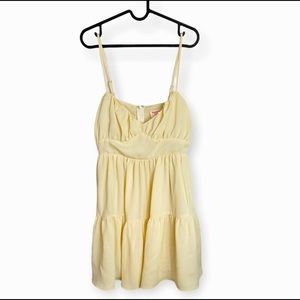Showpo Yellow Layered Babydoll Mini Dress